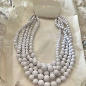 Hannah White Pearl Necklace Multi-Strand Elegance